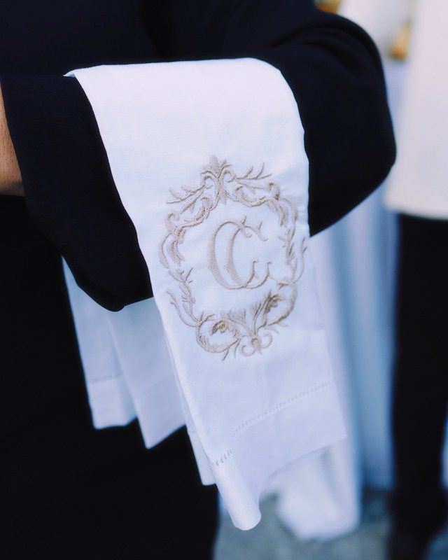 Embroidered custom monogram napkin